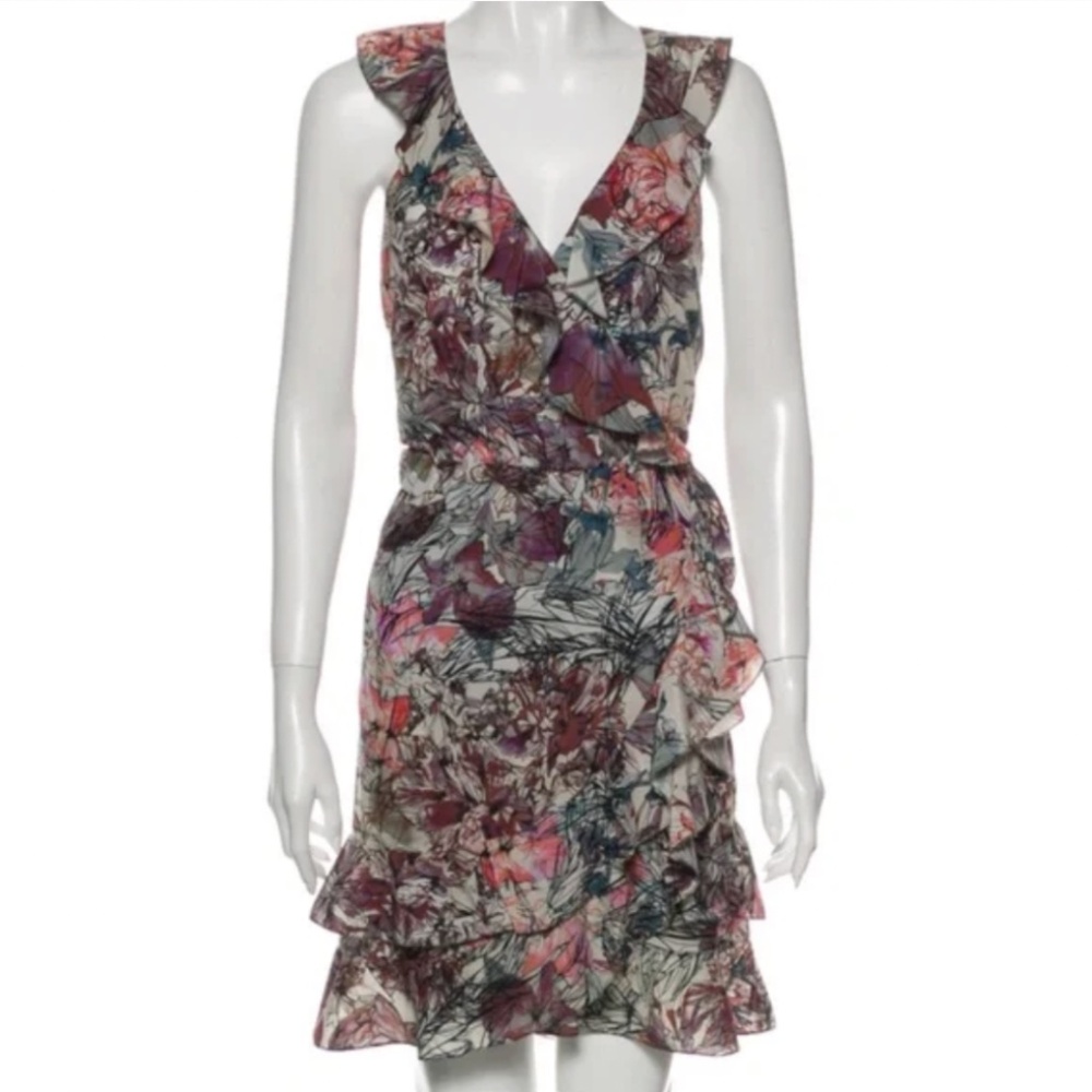 Sachin + Babi Floral Faux Wrap Ruffled Dress 2